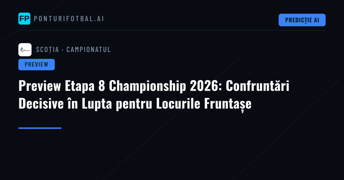 Preview Etapa 8 Championship 2026: Confruntări Decisive în Lupta pentru Locurile Fruntașe
