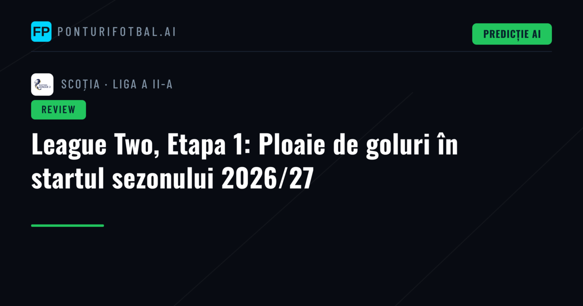 League Two, Etapa 1: Ploaie de goluri în startul sezonului 2026/27