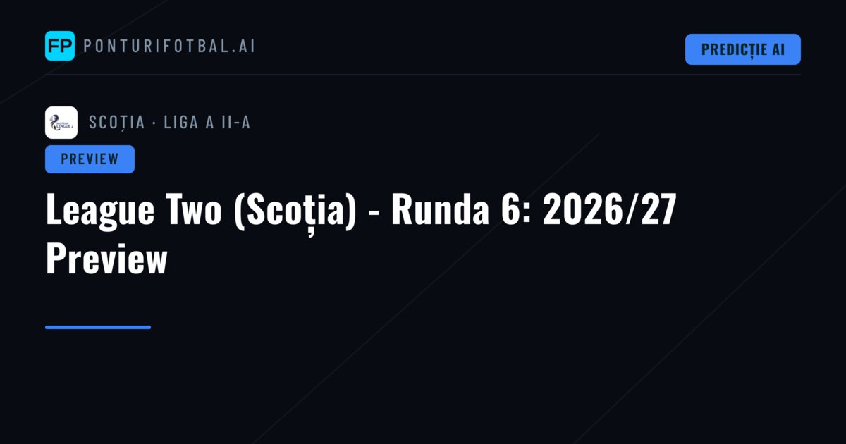 League Two (Scoția) - Runda 6: 2026/27 Preview