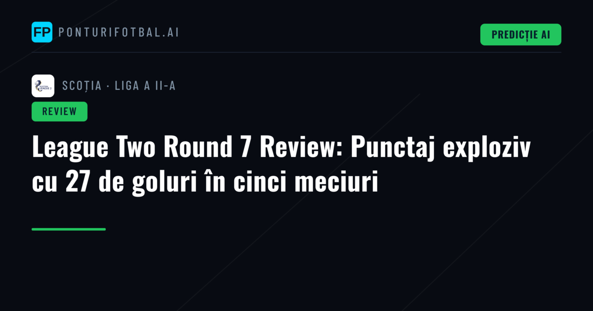 League Two Round 7 Review: Punctaj exploziv cu 27 de goluri în cinci meciuri