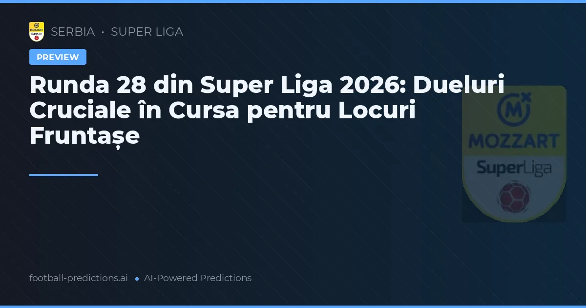 Runda 28 din Super Liga 2026: Dueluri Cruciale în Cursa pentru Locuri Fruntașe