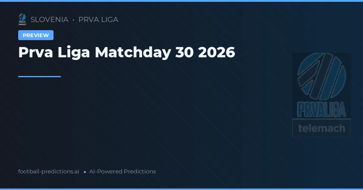Prva Liga Matchday 30 2026