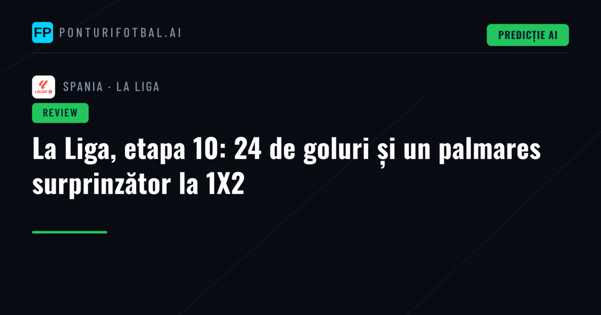 La Liga, etapa 10: 24 de goluri și un palmares surprinzător la 1X2