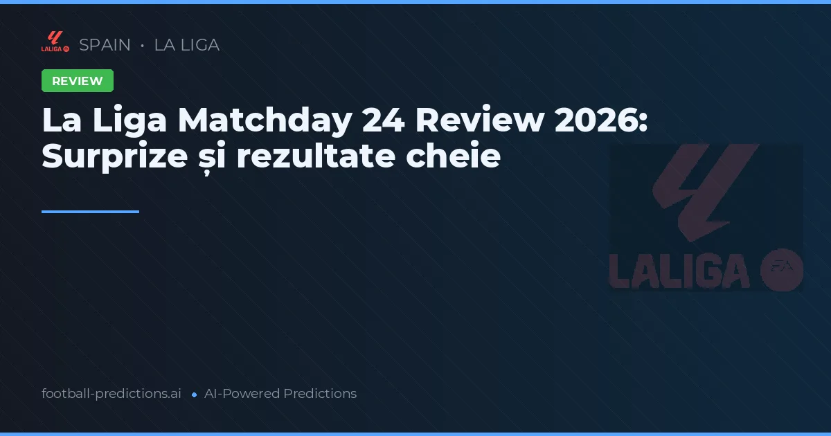 La Liga Matchday 24 Review 2026: Surprize și rezultate cheie