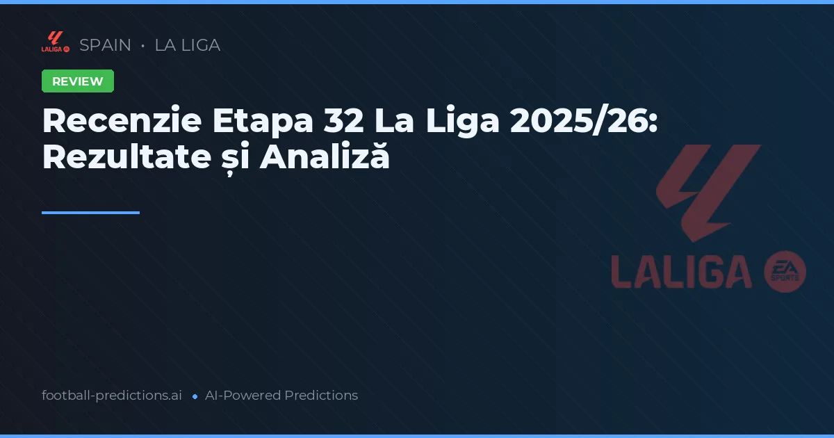 Recenzie Etapa 32 La Liga 2025/26: Rezultate și Analiză