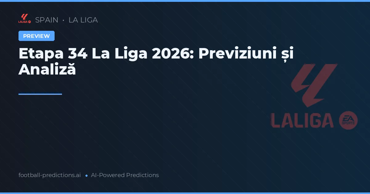 Etapa 34 La Liga 2026: Previziuni și Analiză
