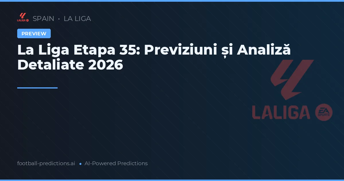 La Liga Etapa 35: Previziuni și Analiză Detaliate 2026