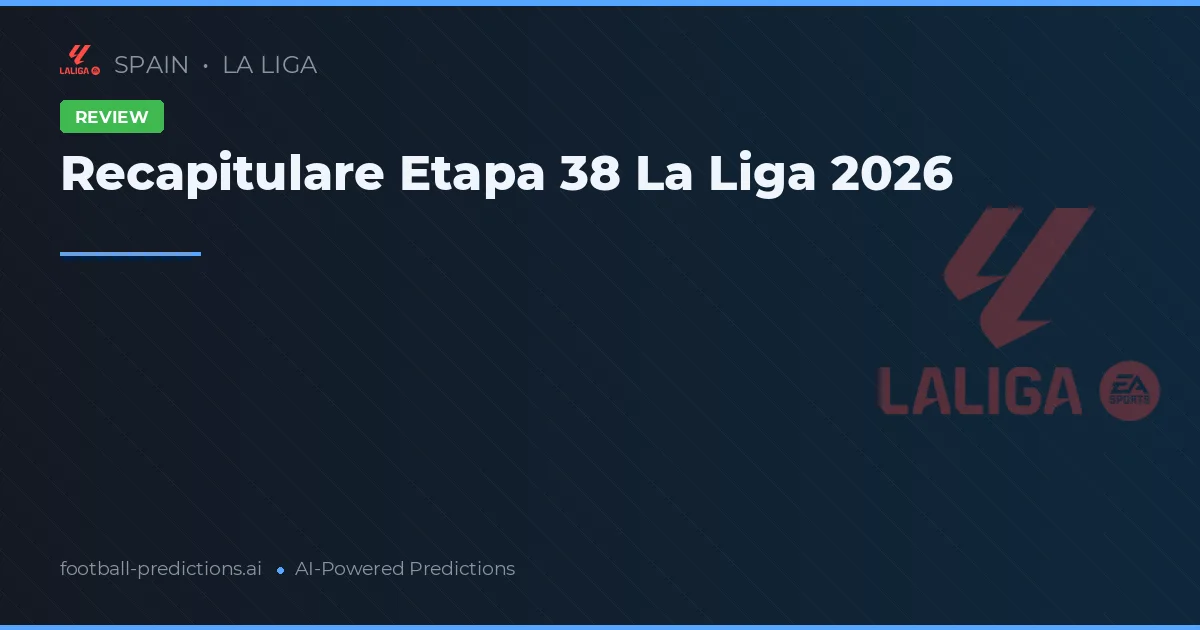 Recapitulare Etapa 38 La Liga 2026