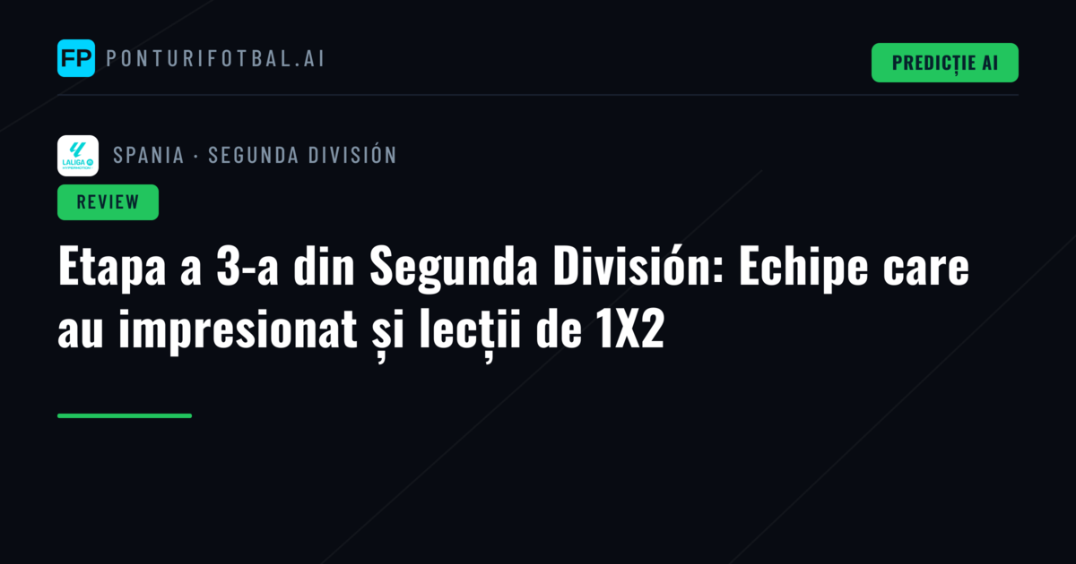 Etapa a 3-a din Segunda División: Echipe care au impresionat și lecții de 1X2