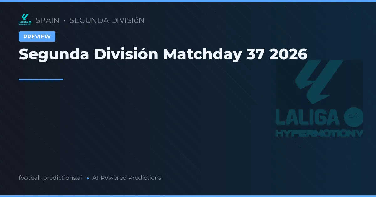 Segunda División Matchday 37 2026