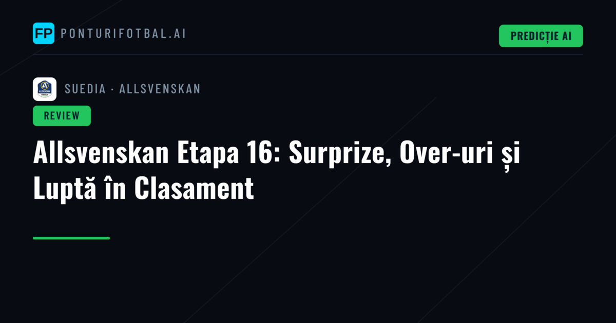 Allsvenskan Etapa 16: Surprize, Over-uri și Luptă în Clasament