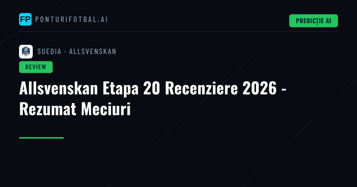 Allsvenskan Etapa 20 Recenziere 2026 - Rezumat Meciuri