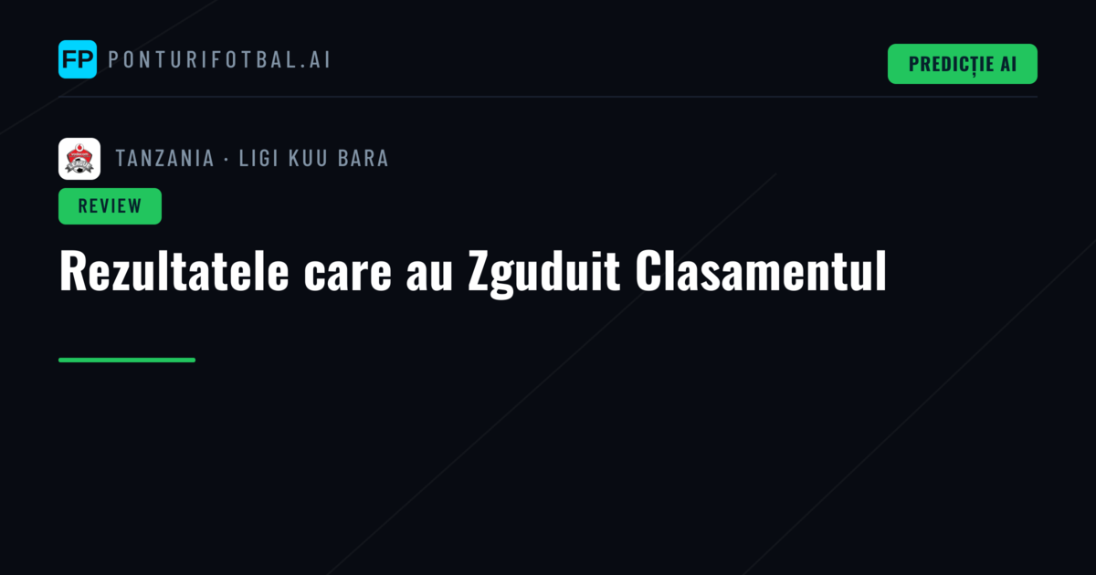 Rezultatele care au Zguduit Clasamentul