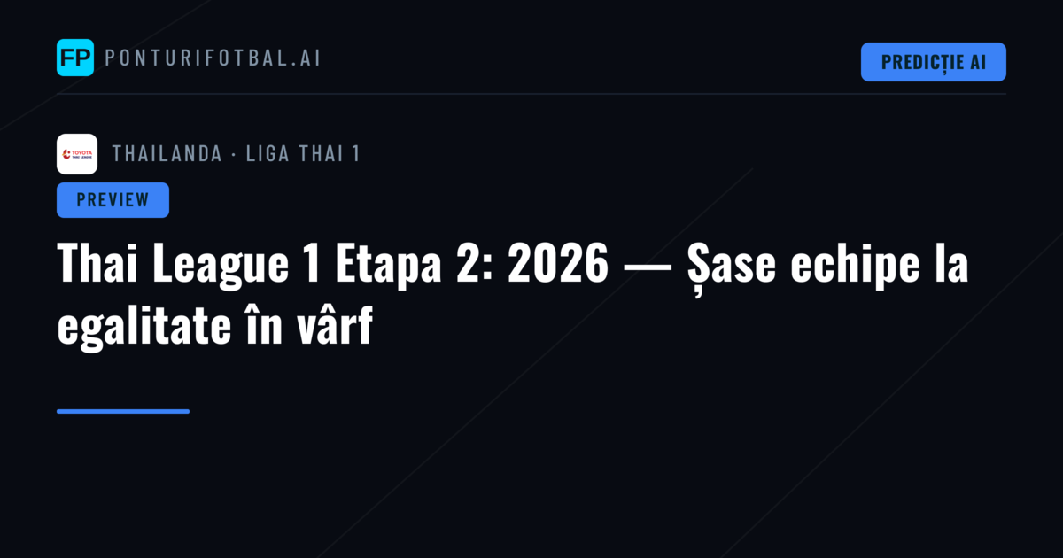 Thai League 1 Etapa 2: 2026 — Șase echipe la egalitate în vârf