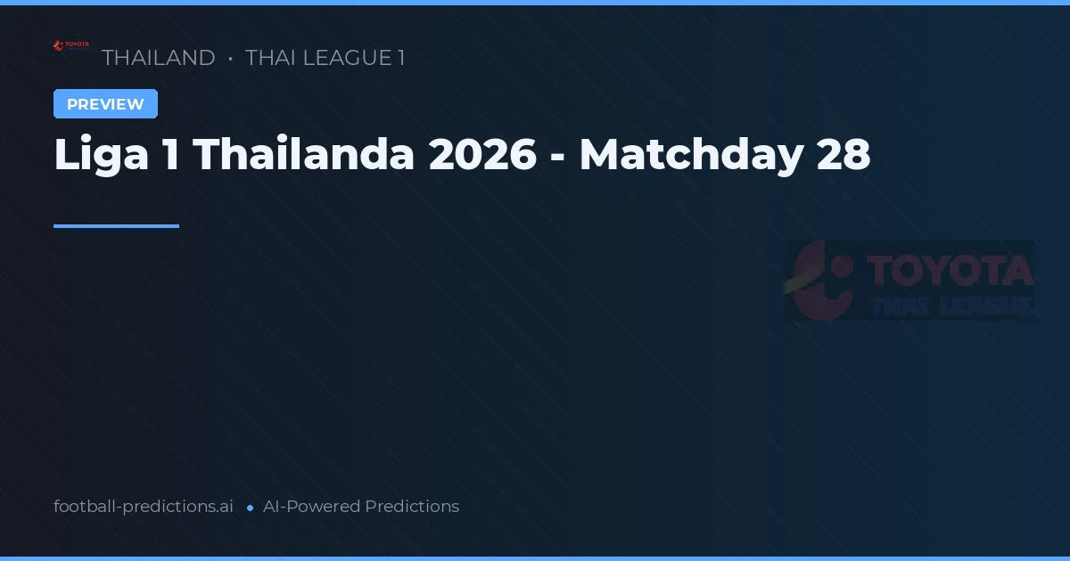 Liga 1 Thailanda 2026 - Matchday 28