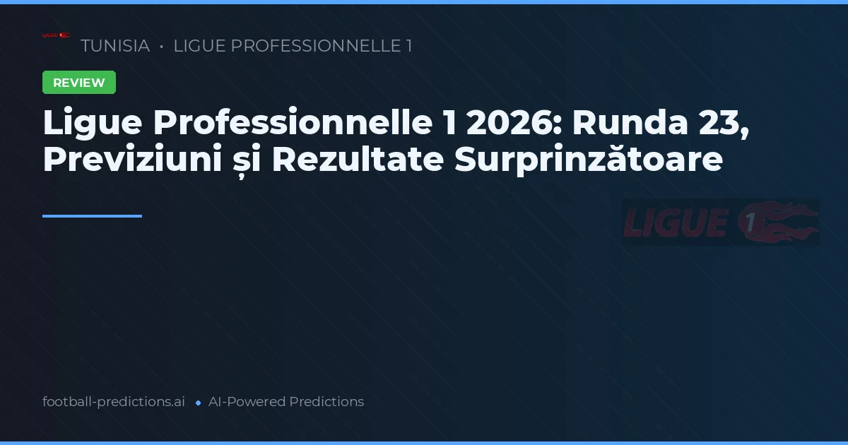 Ligue Professionnelle 1 2026: Runda 23, Previziuni și Rezultate Surprinzătoare