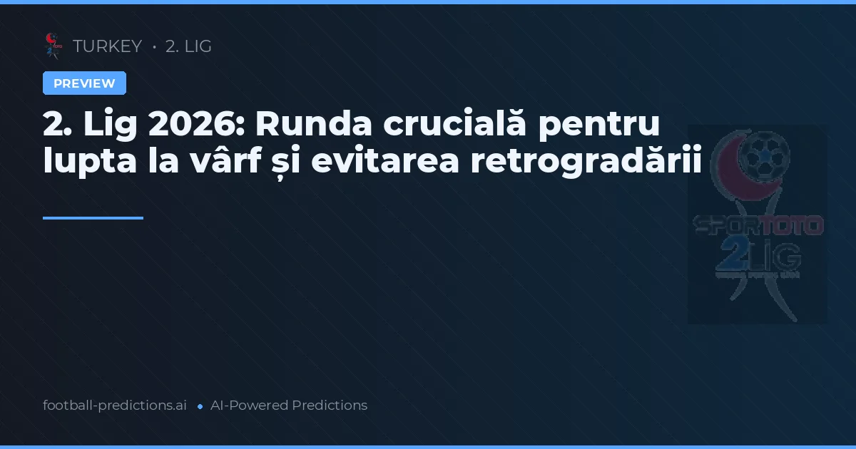 2. Lig 2026: Runda crucială pentru lupta la vârf și evitarea retrogradării