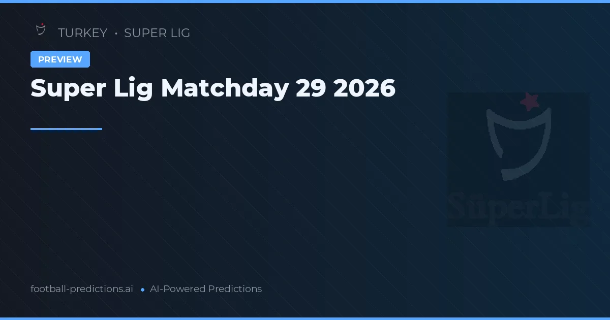 Super Lig Matchday 29 2026
