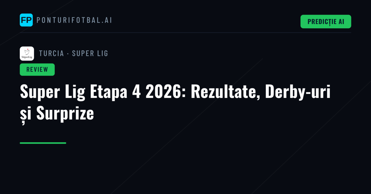 Super Lig Etapa 4 2026: Rezultate, Derby-uri și Surprize