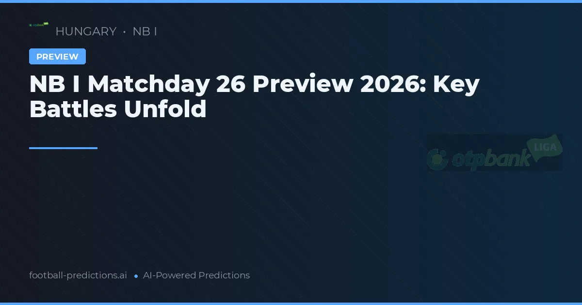 NB I Matchday 26 Preview 2026: Key Battles Unfold