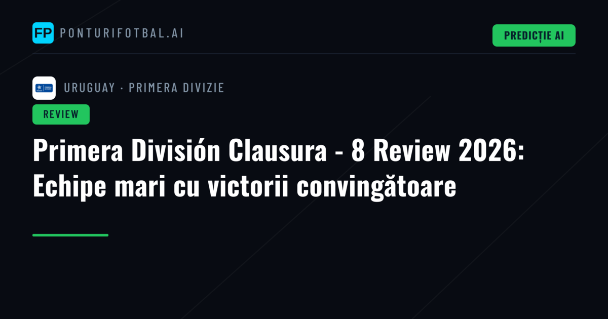 Primera División Clausura - 8 Review 2026: Echipe mari cu victorii convingătoare