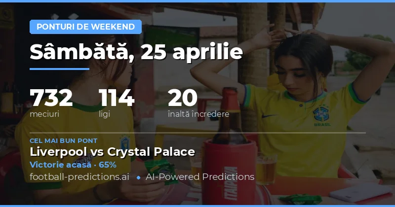 Predicții pentru meciurile de weekend: 25-26 aprilie 2026