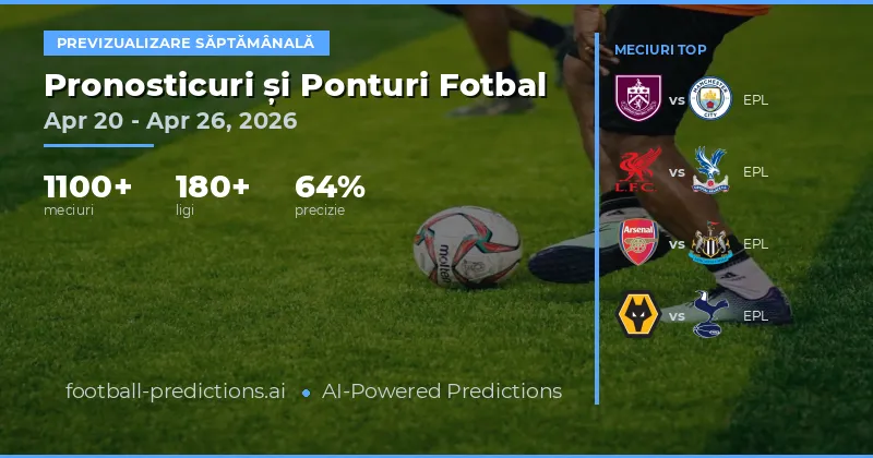 Pronosticuri Fotbal și Ponturi Pariuri: Apr 20 – Apr 26, 2026