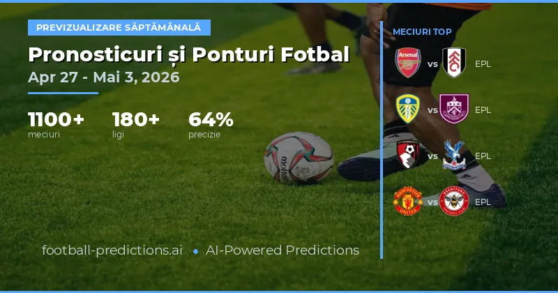 Prognoze fotbal 27 Aprilie - 3 Mai 2026: Ghid Complet