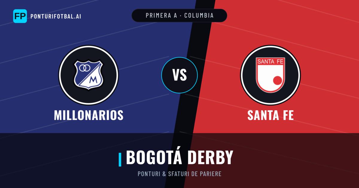 Millonarios vs Santa Fe Ponturi și statistici