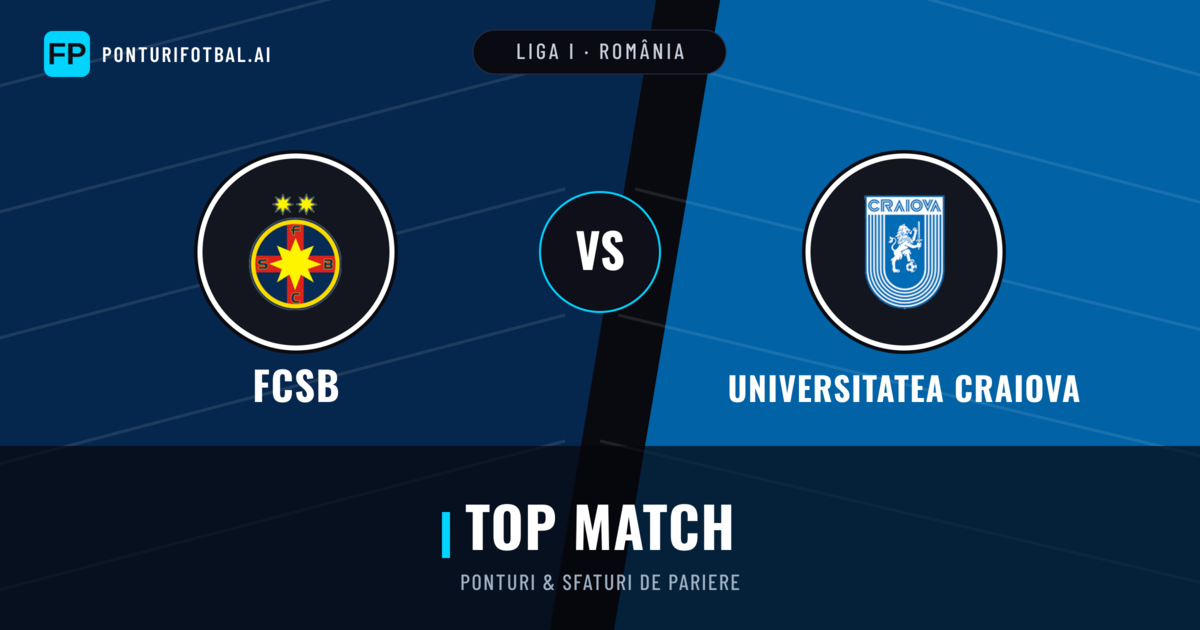 FCSB vs Universitatea Craiova Ponturi și statistici
