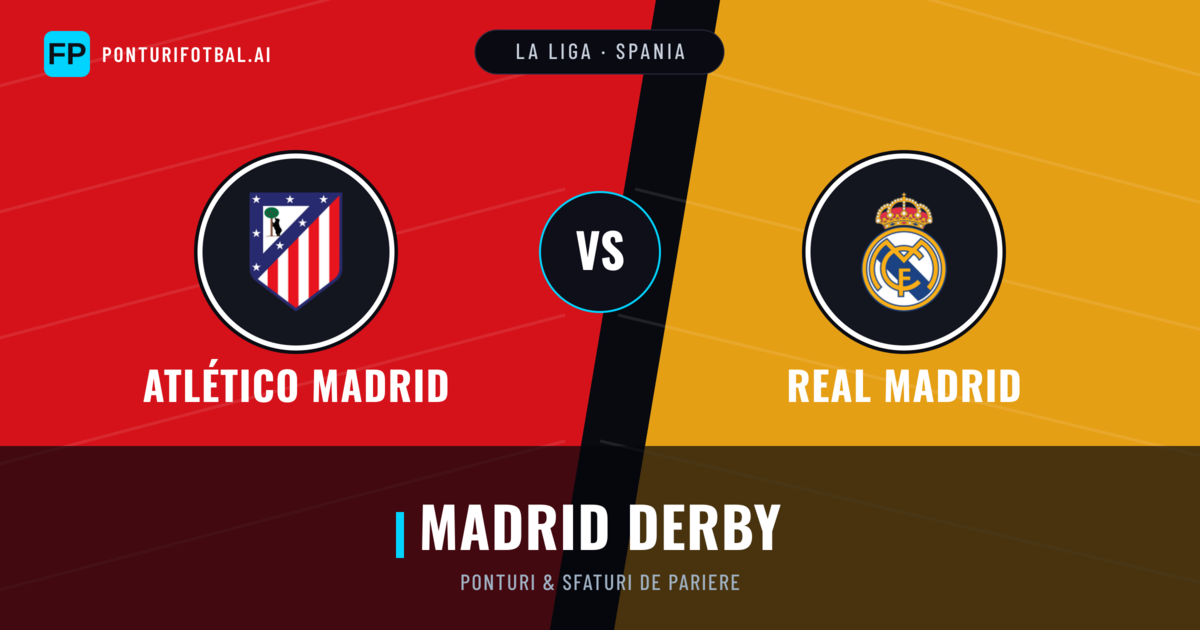 Atlético Madrid vs Real Madrid Ponturi și statistici