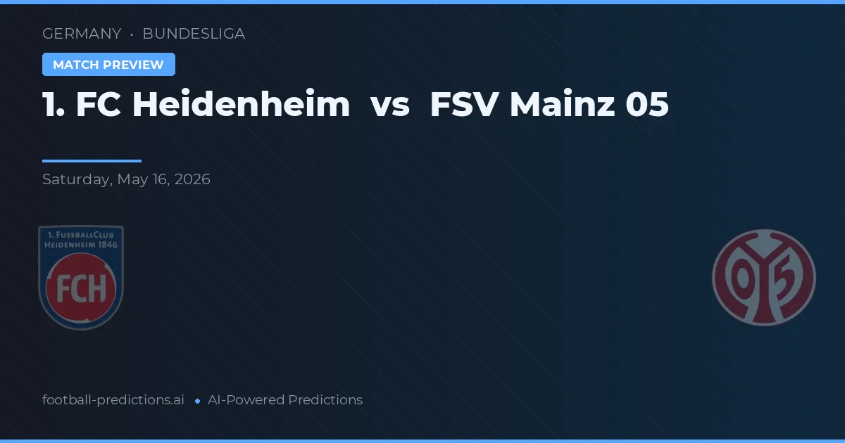 1. FC Heidenheim vs FSV Mainz 05 — pronostic și avancronică meci