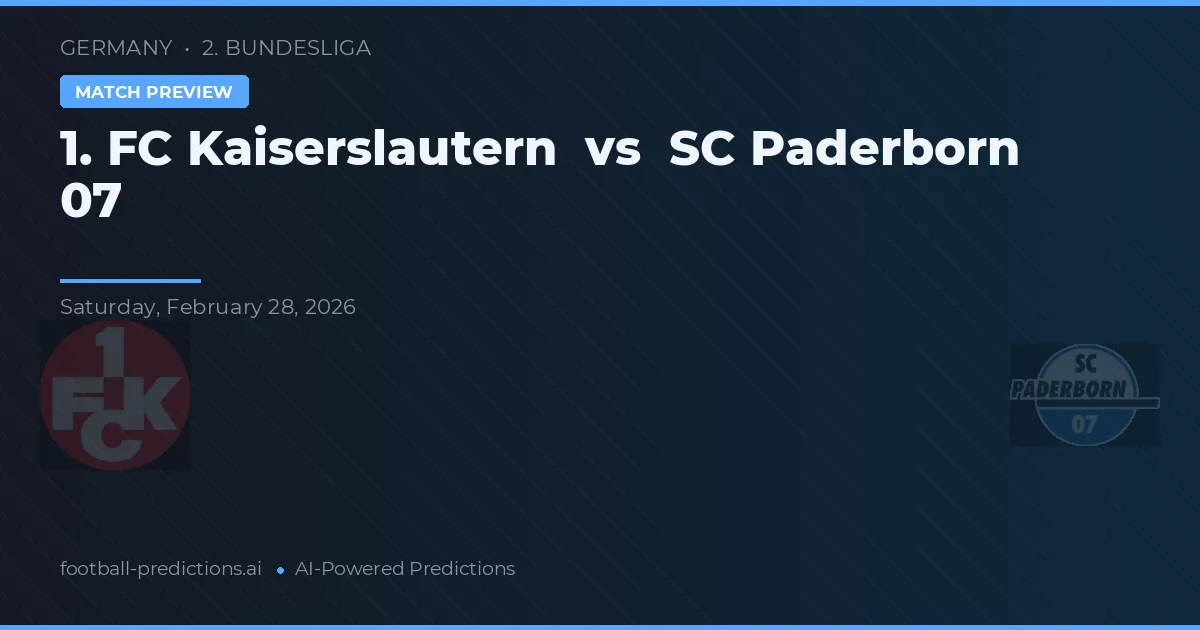1. FC Kaiserslautern vs SC Paderborn 07 — pronostic și avancronică meci