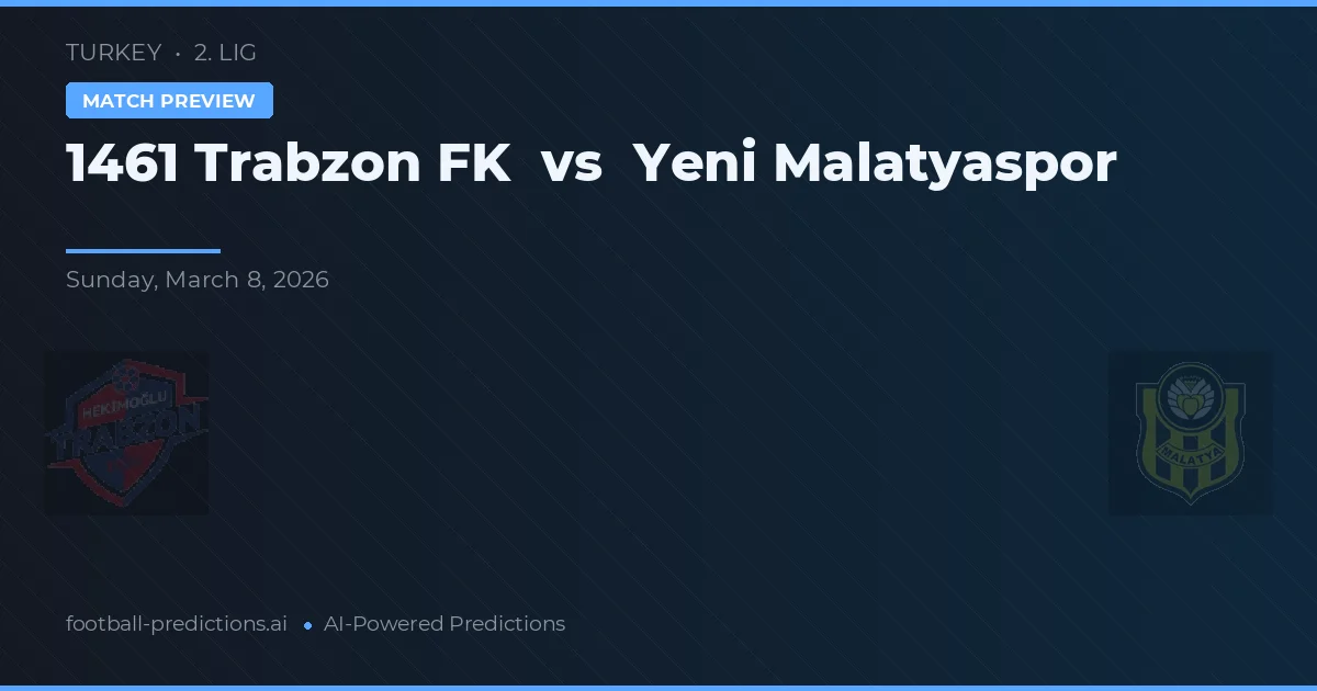 1461 Trabzon FK vs Yeni Malatyaspor — pronostic și avancronică meci