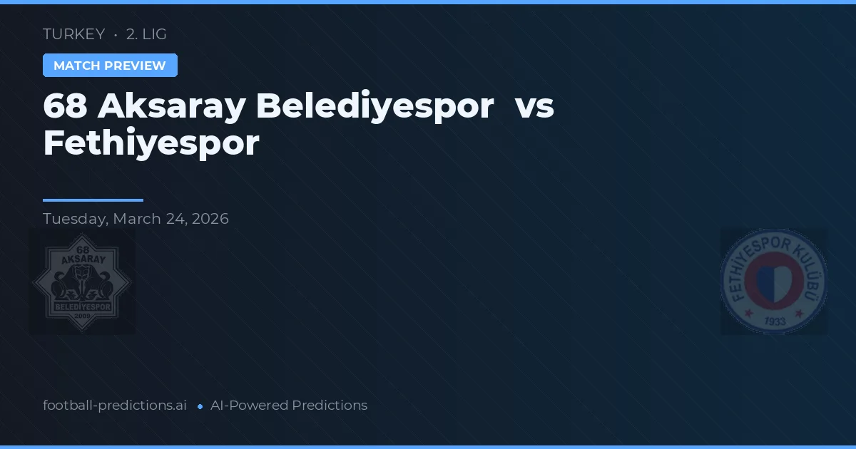 Aksaray Belediyespor vs Fethiyespor — pronostic și avancronică meci