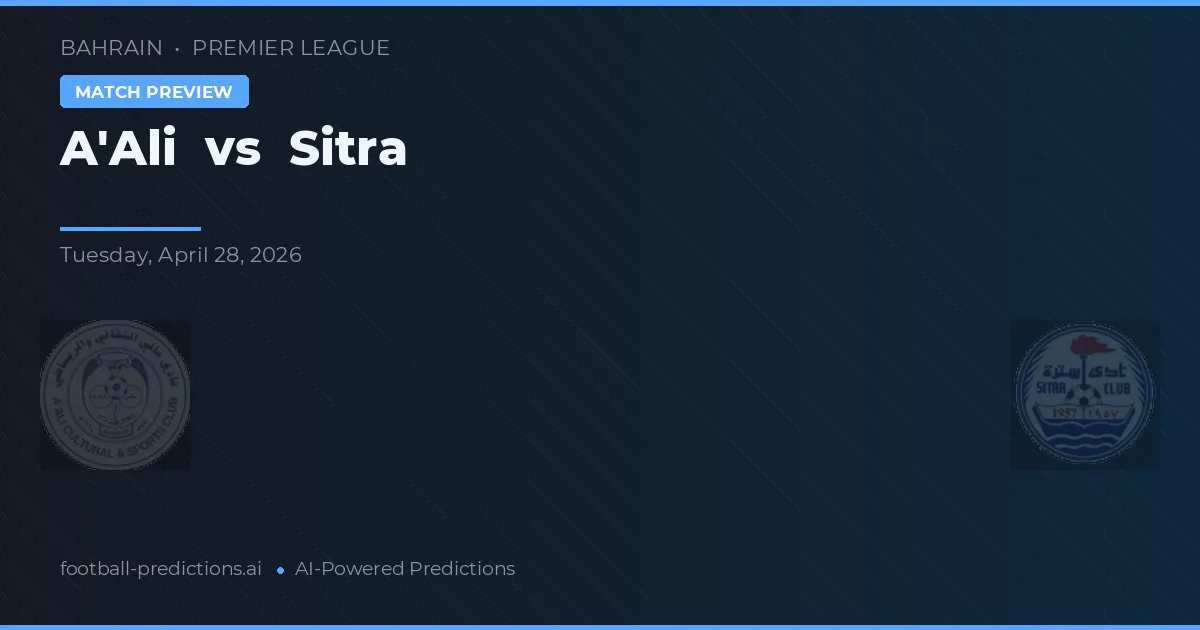 A'Ali vs Sitra — pronostic și avancronică meci