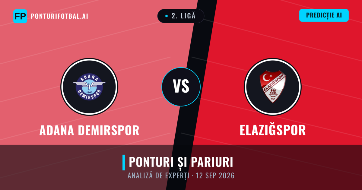 Adana Demirspor vs Elazığspor — pronostic și avancronică meci