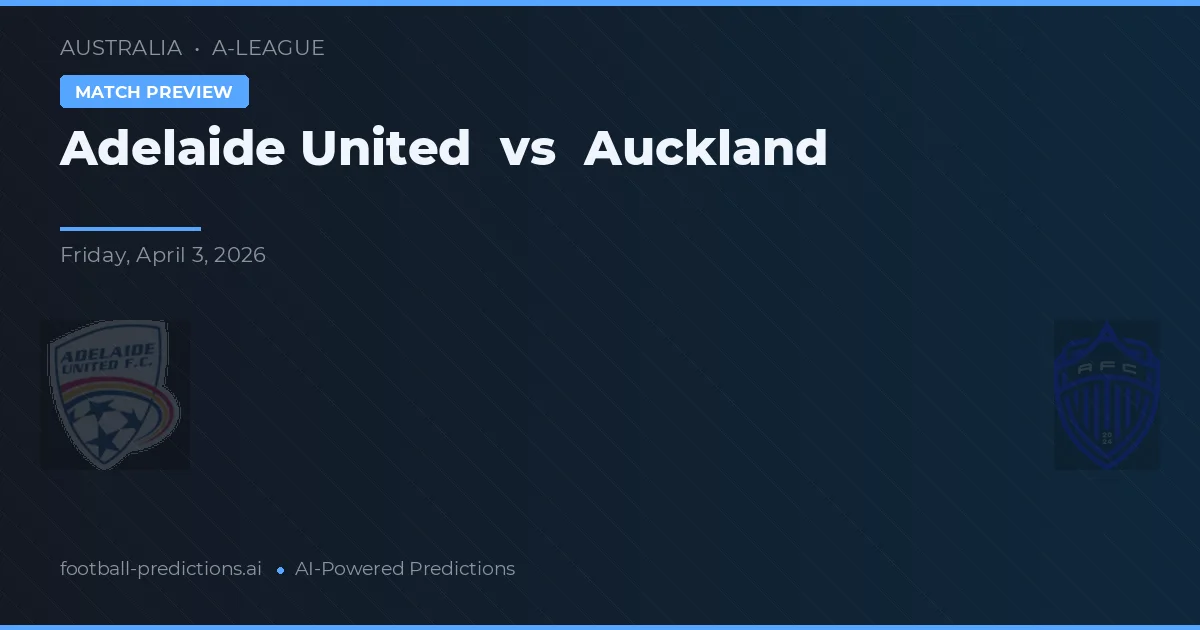 Adelaide United vs Auckland — pronostic și avancronică meci