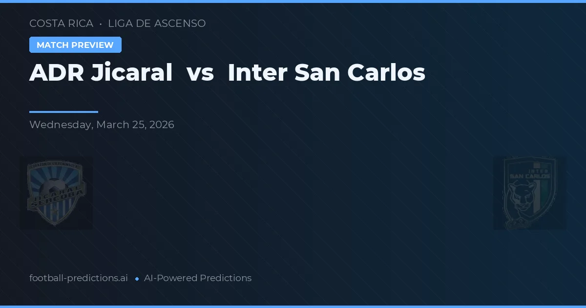 ADR Jicaral vs Inter San Carlos — pronostic și avancronică meci