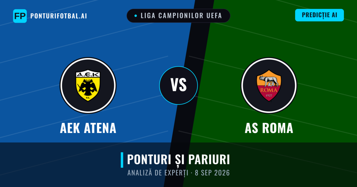AEK Atena vs AS Roma — pronostic și avancronică meci