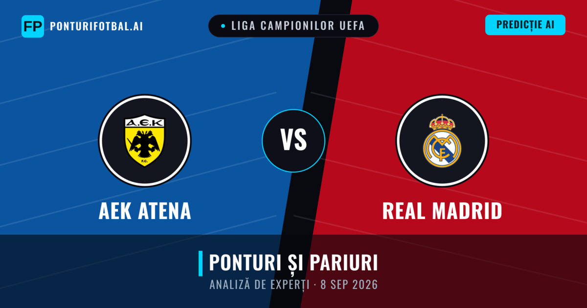 AEK Atena vs Real Madrid — pronostic și avancronică meci