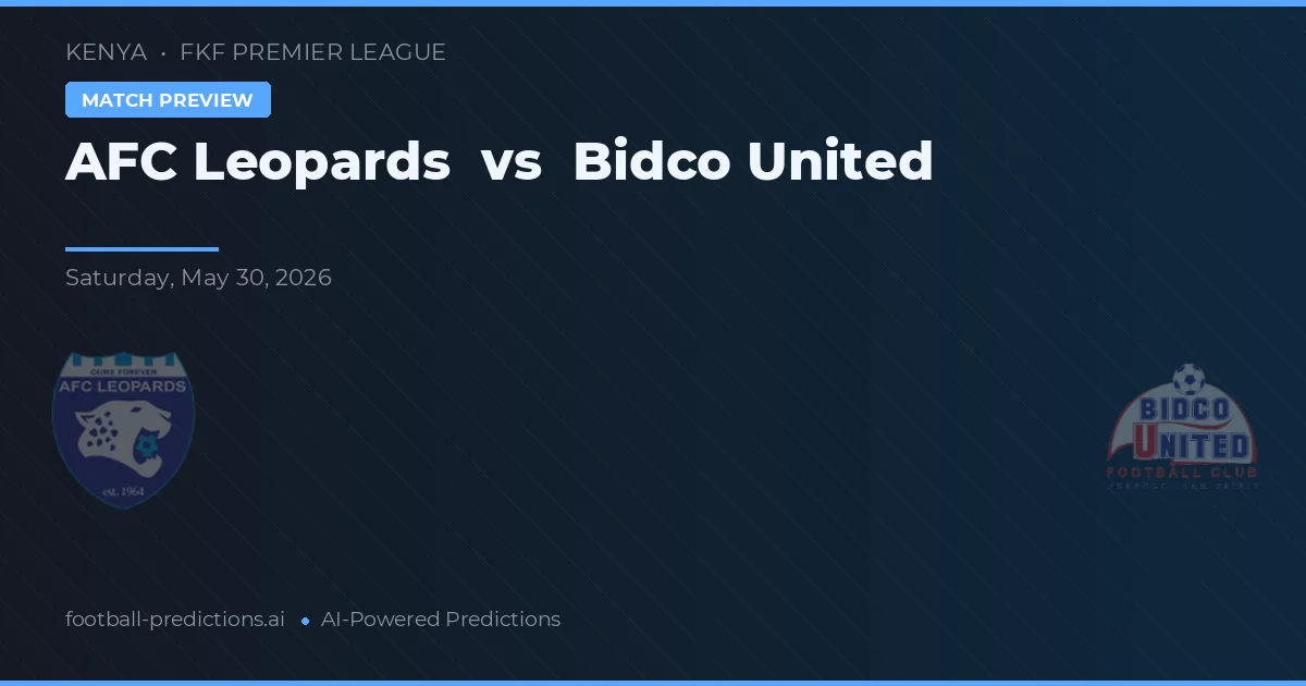 AFC Leopards vs Bidco United — pronostic și avancronică meci