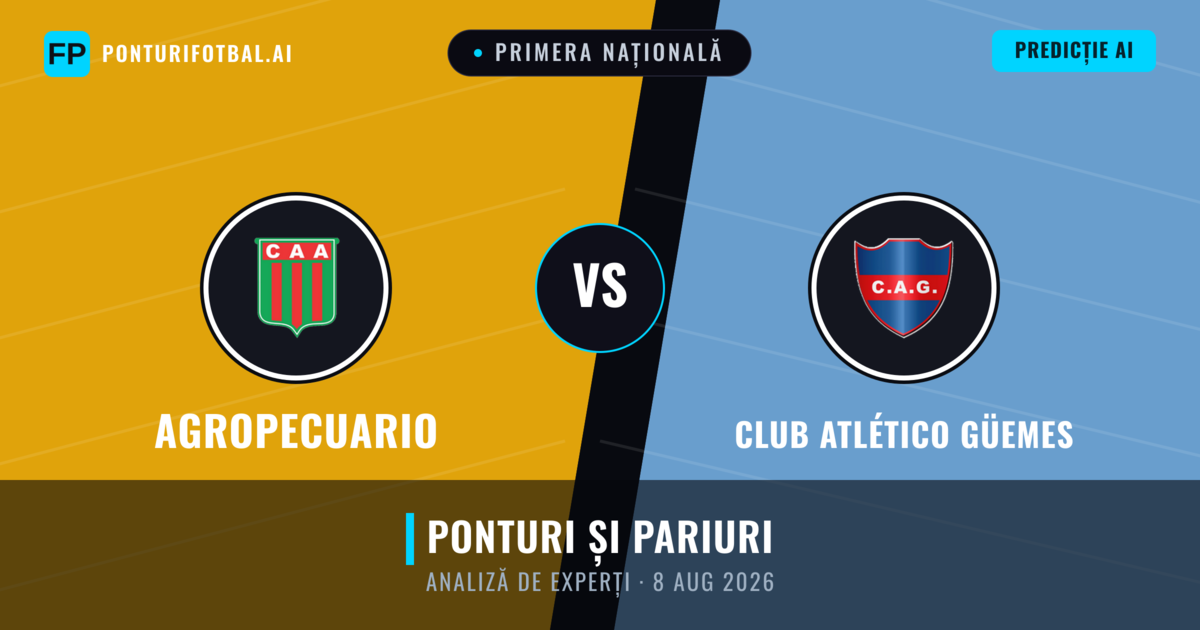 Agropecuario vs Club Atlético Güemes — pronostic și avancronică meci