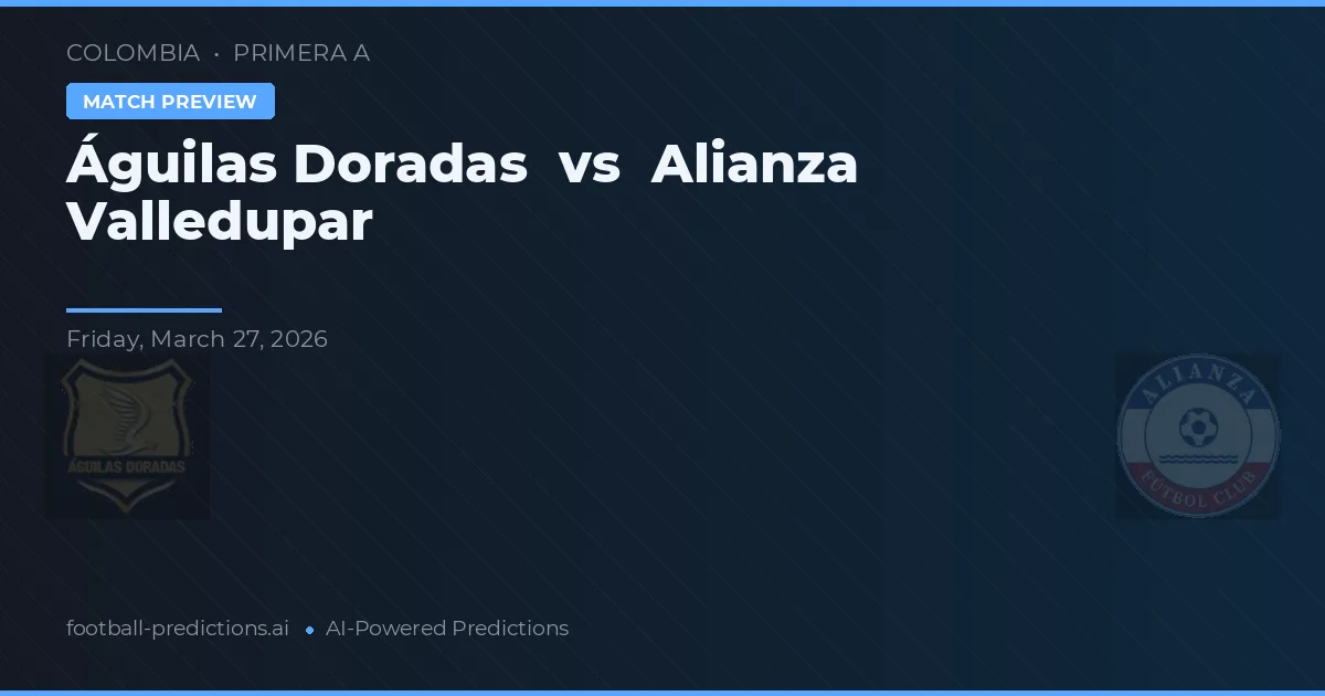 Águilas Doradas vs Alianza Valledupar — pronostic și avancronică meci