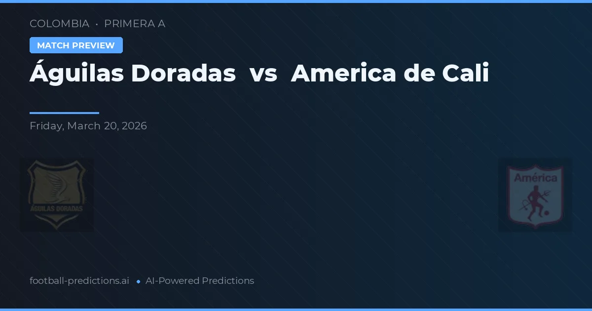 Águilas Doradas vs America de Cali — pronostic și avancronică meci
