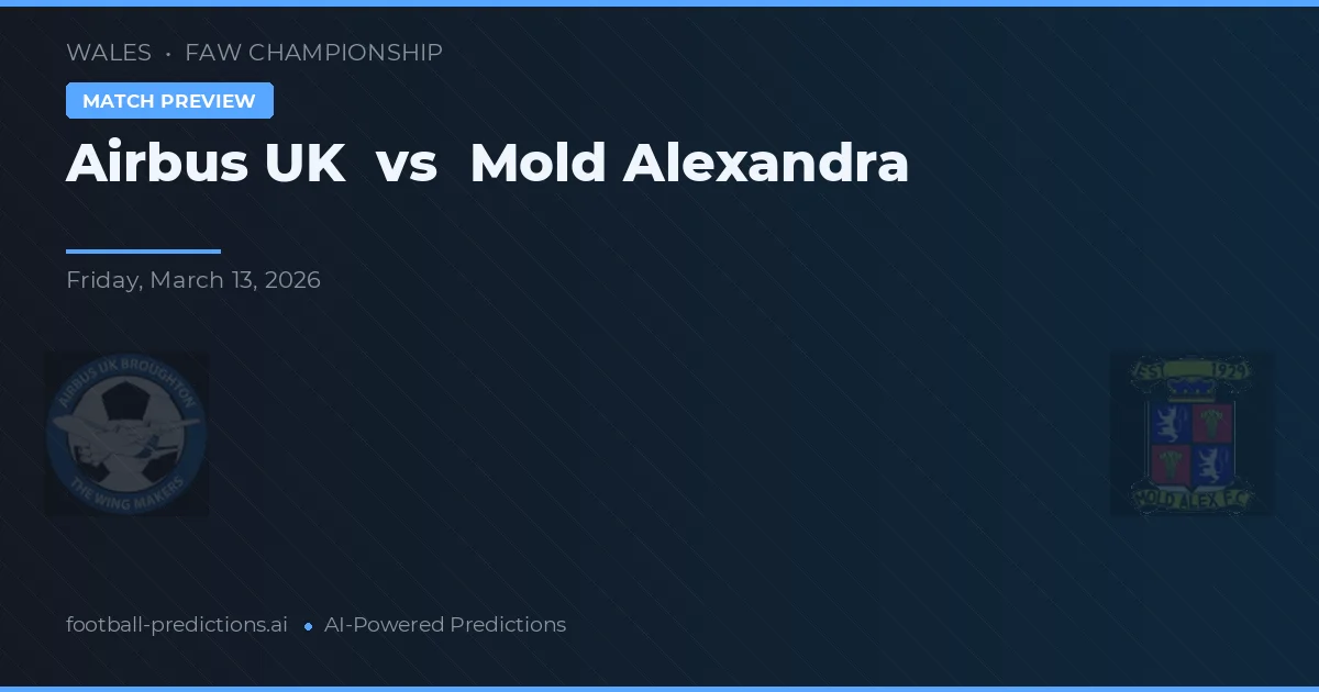 Airbus UK vs Mold Alexandra — pronostic și avancronică meci