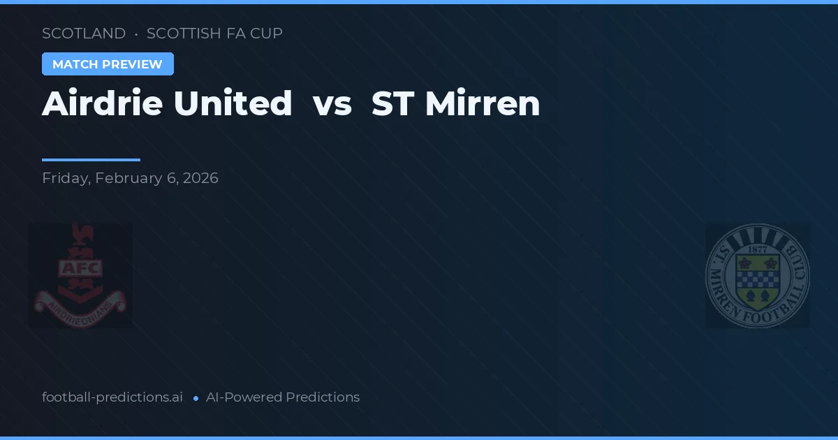 Airdrie United vs ST Mirren — pronostic și avancronică meci