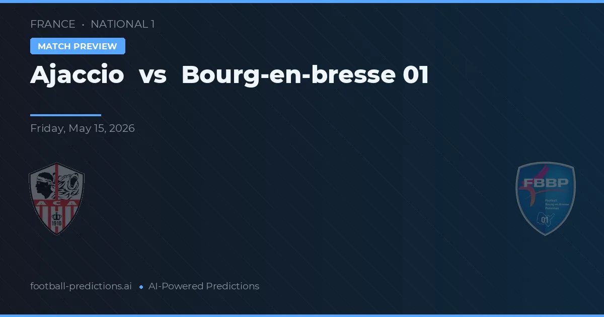 Ajaccio vs Bourg-en-Bresse 01 — pronostic și avancronică meci