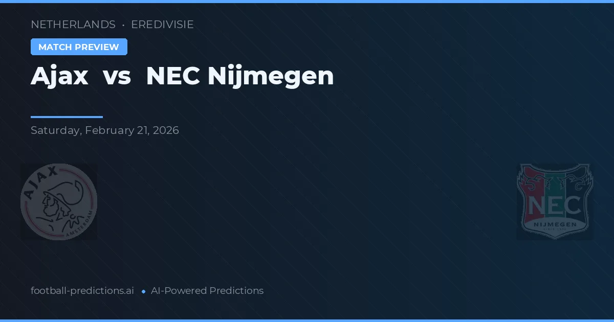 Ajax vs NEC Nijmegen — pronostic și avancronică meci