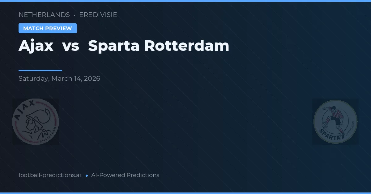 Ajax vs Sparta Rotterdam — pronostic și avancronică meci
